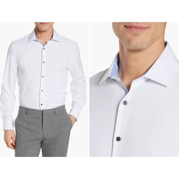 W.R.K Slim Fit Solid Performance Dress Shirt in White NWT SZ 15.5 $98 122 - Picture 1 of 4